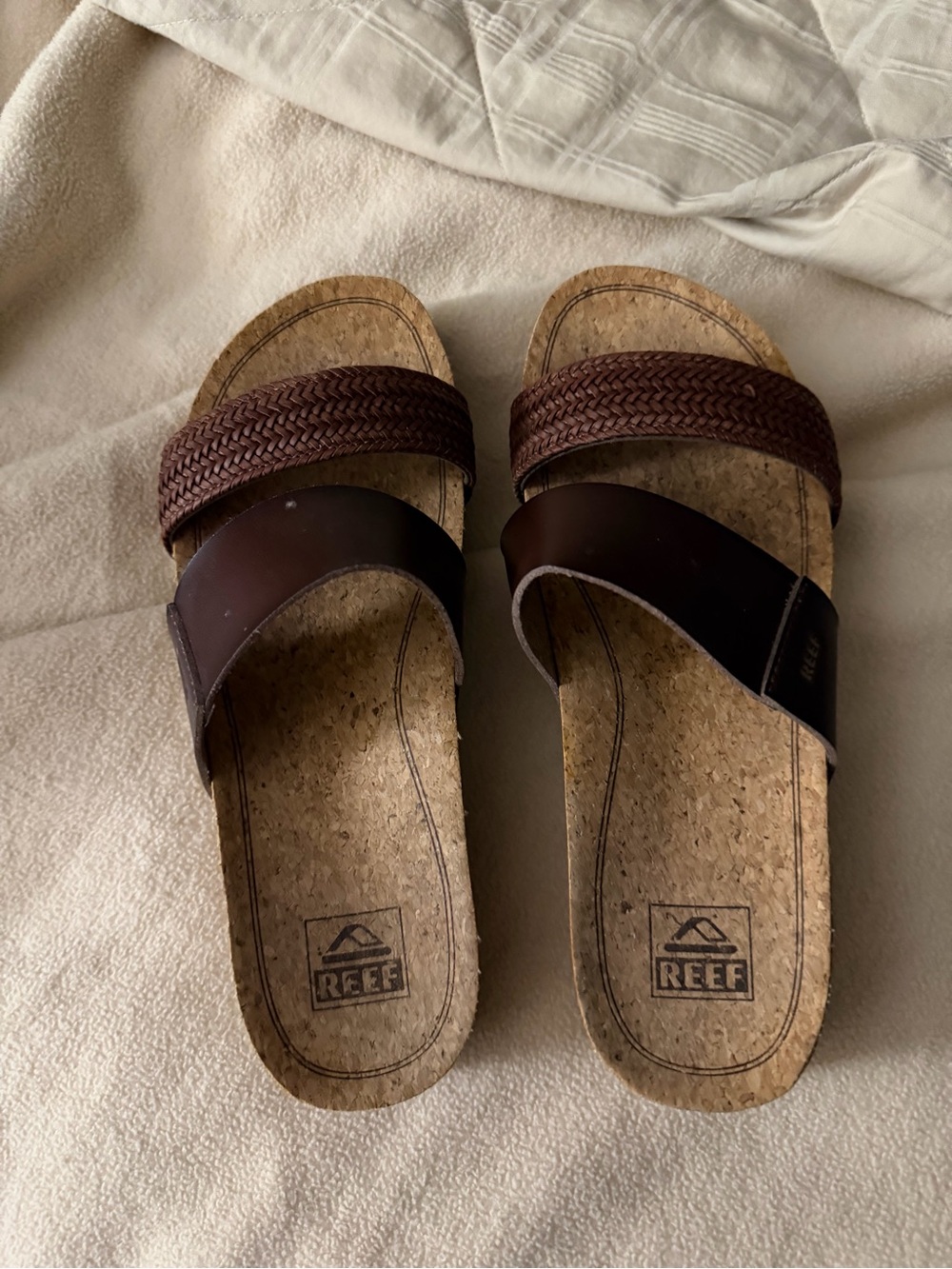 Reef Women’s Brown Cork Slide Sandals